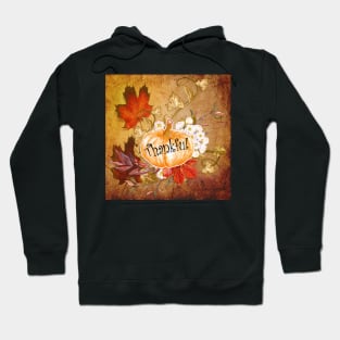 Thanksgiving Autumn Gifs, Quote Thankful Colorful Leaves & Pumpkin Home Décor Hostess Gifts Hoodie